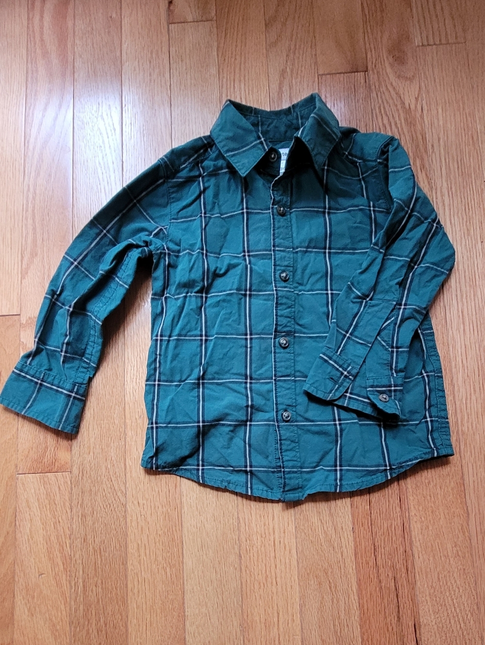 Carter's Green Plaid Button-Down Shirt - 3T